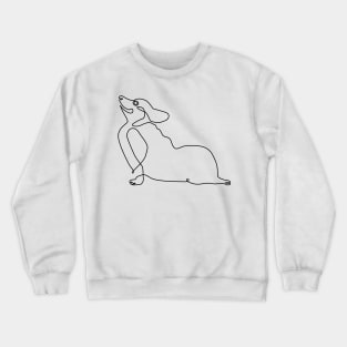 One Line Corgi Upward Facing Dog Crewneck Sweatshirt